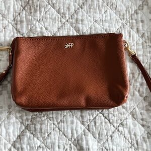 Cognac zip pouch freshly picked clutch
